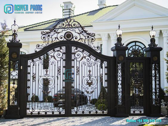40 MODELS OF MODERN LASER CUT METAL GATES - GATES FOR VILLAS, TOWNHOUSES Classic-gate-design-wrought-iron-gate-driveway-gate-villa-classic-gate-6.jpg